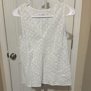 rag & bone white sleeveless lace tank top